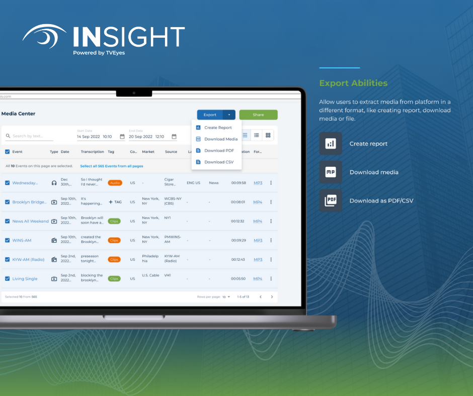 Media Intelligence is here! (3) Insight Export Abilities